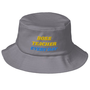 BOSS TEACHER Old School Bucket Hat