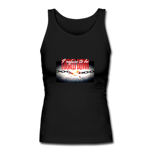 Women's Longer Length Fitted Tank - black