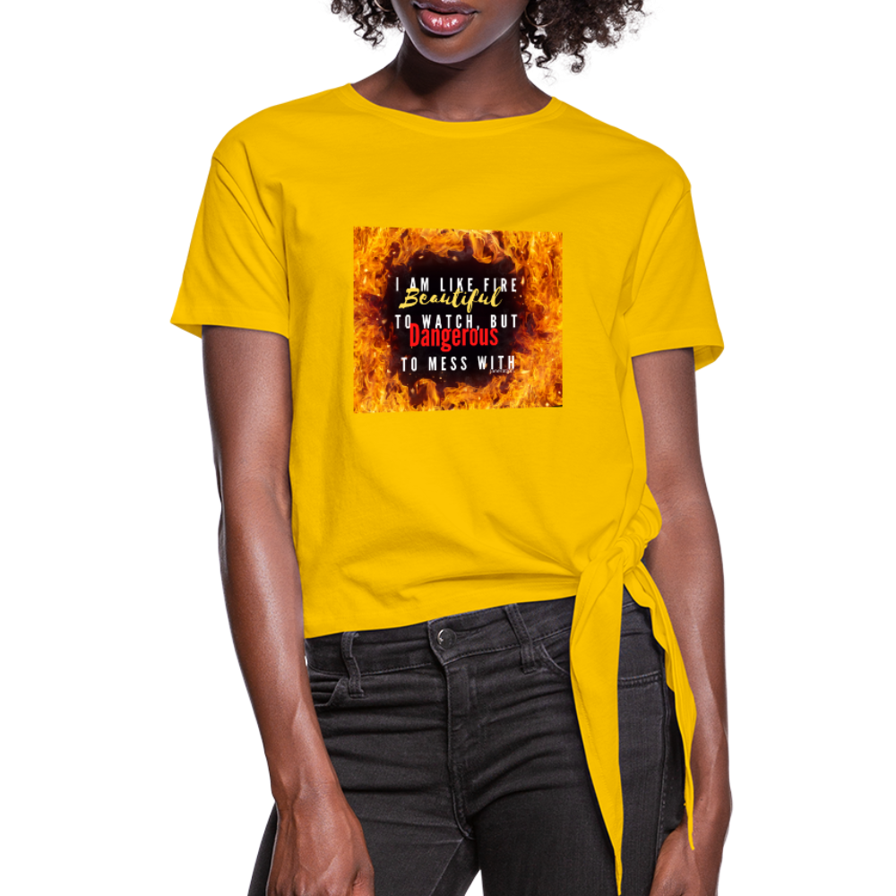 Women's Knotted T-Shirt - sun yellow