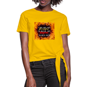 Women's Knotted T-Shirt - sun yellow