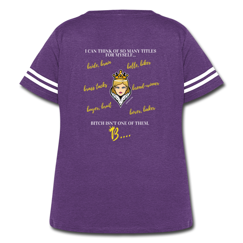 Women's Curvy Vintage Sport T-Shirt - vintage purple/white