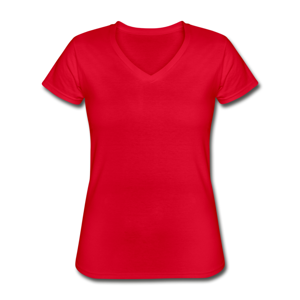 Women's V-Neck T-Shirt - red