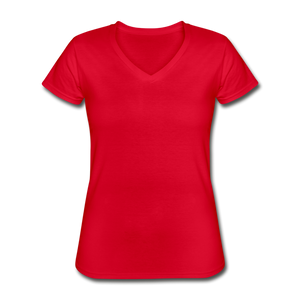 Women's V-Neck T-Shirt - red