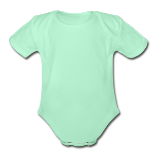 Organic Short Sleeve Baby Bodysuit - light mint